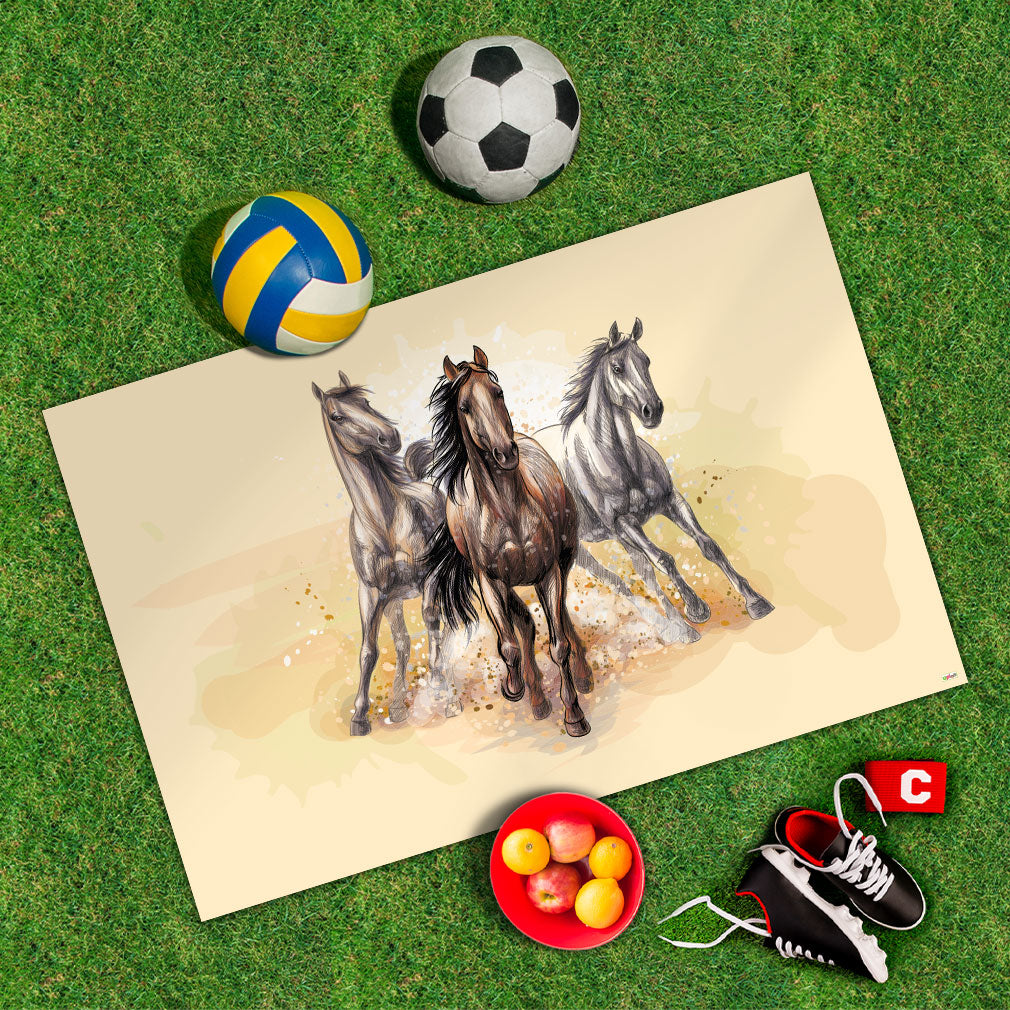 Spielplane Pferde – wetterfest und abwischbar für drinnen und draußen – Ansicht 2