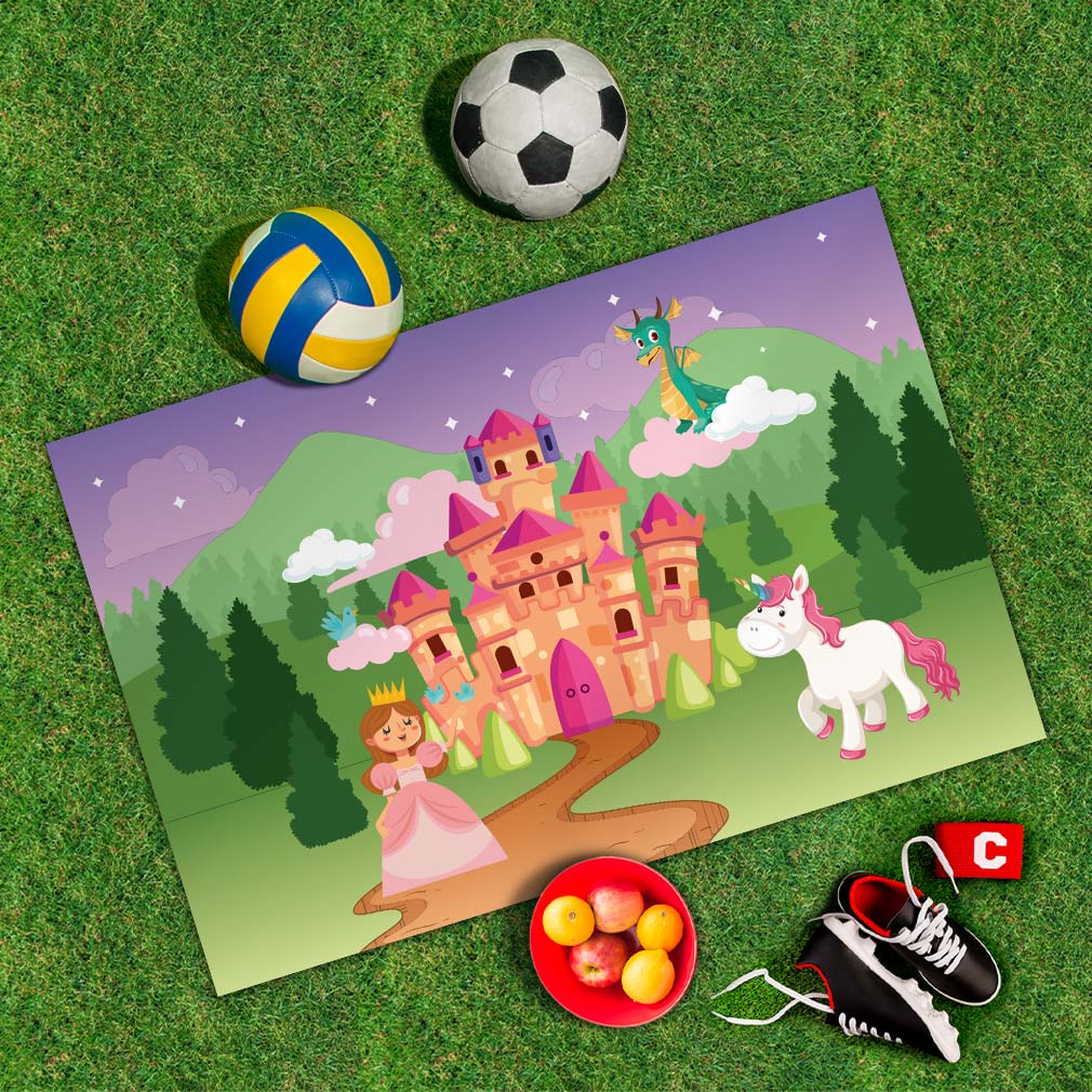 Spielplane Prinzessinnenschloss – wetterfest und abwischbar für drinnen und draußen – Ansicht 2