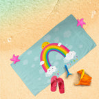 Kinderhandtuch Regenbogen Sonne Wolken – weich, saugstark und Öko-Tex-zertifiziert – Ansicht 2