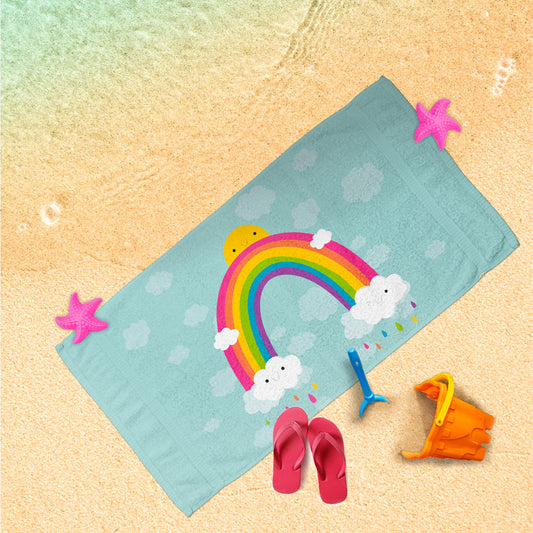 Handtuch Regenbogen Sonne Wolken