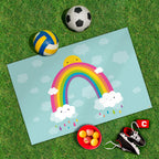 Spielplane Regenbogen Sonne Wolken – wetterfest und abwischbar für drinnen und draußen – Ansicht 2