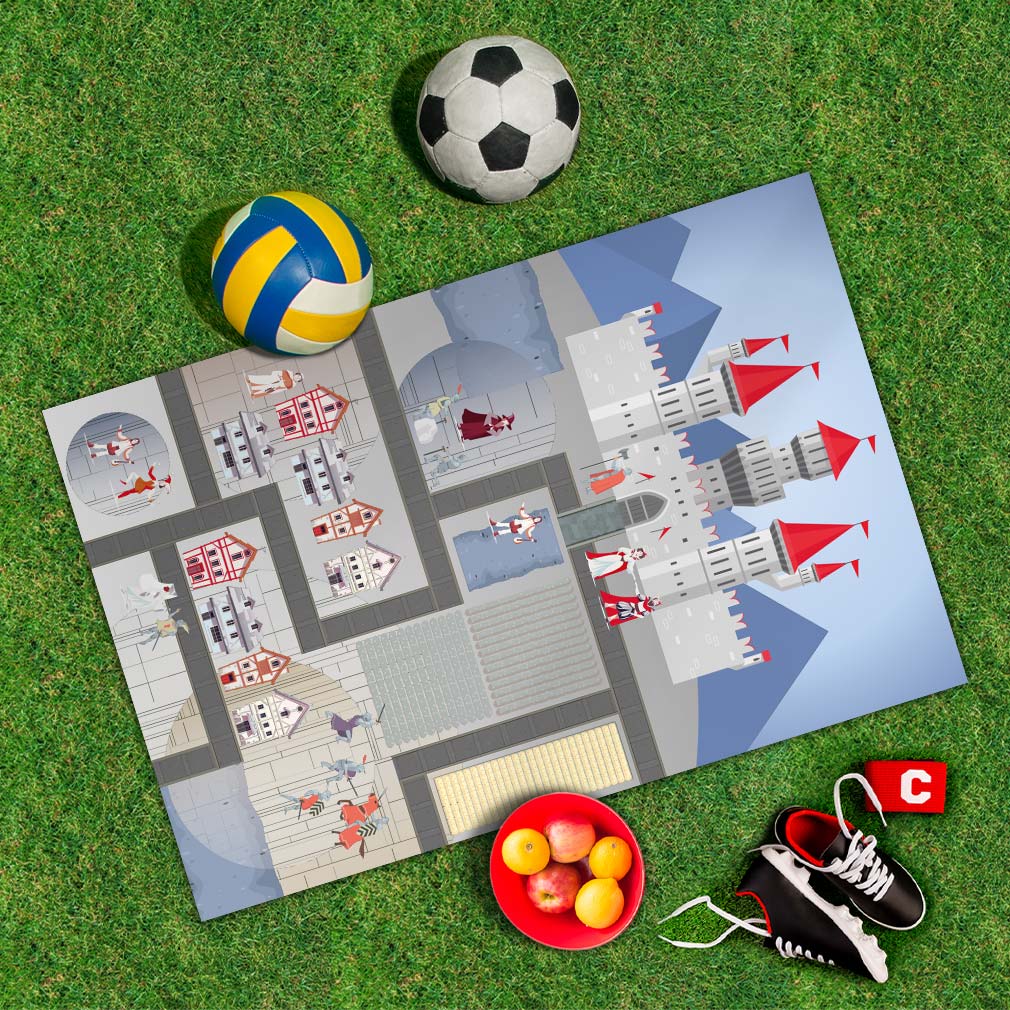 Spielplane Ritter-Burg – wetterfest und abwischbar für drinnen und draußen – Ansicht 2