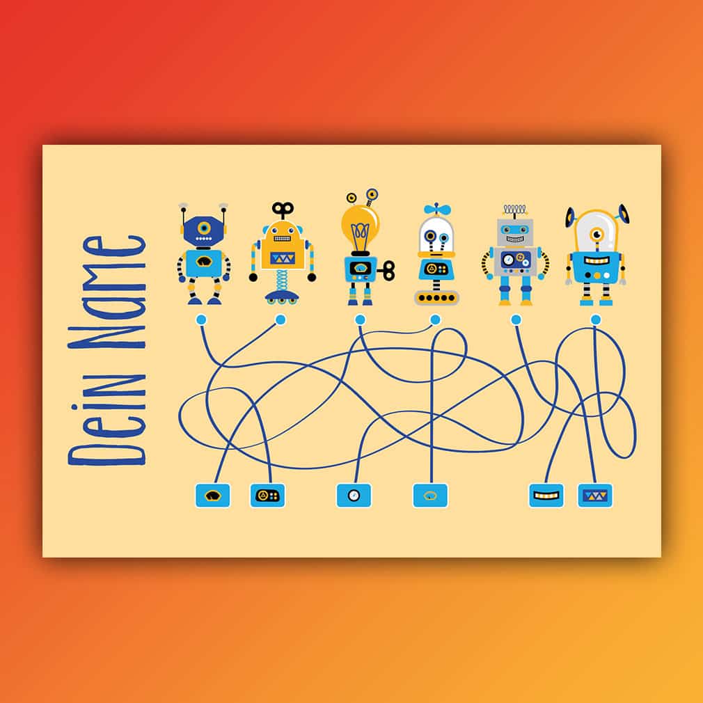 Roboter-Spiel personalisiert – individuell für Kinder gestaltet