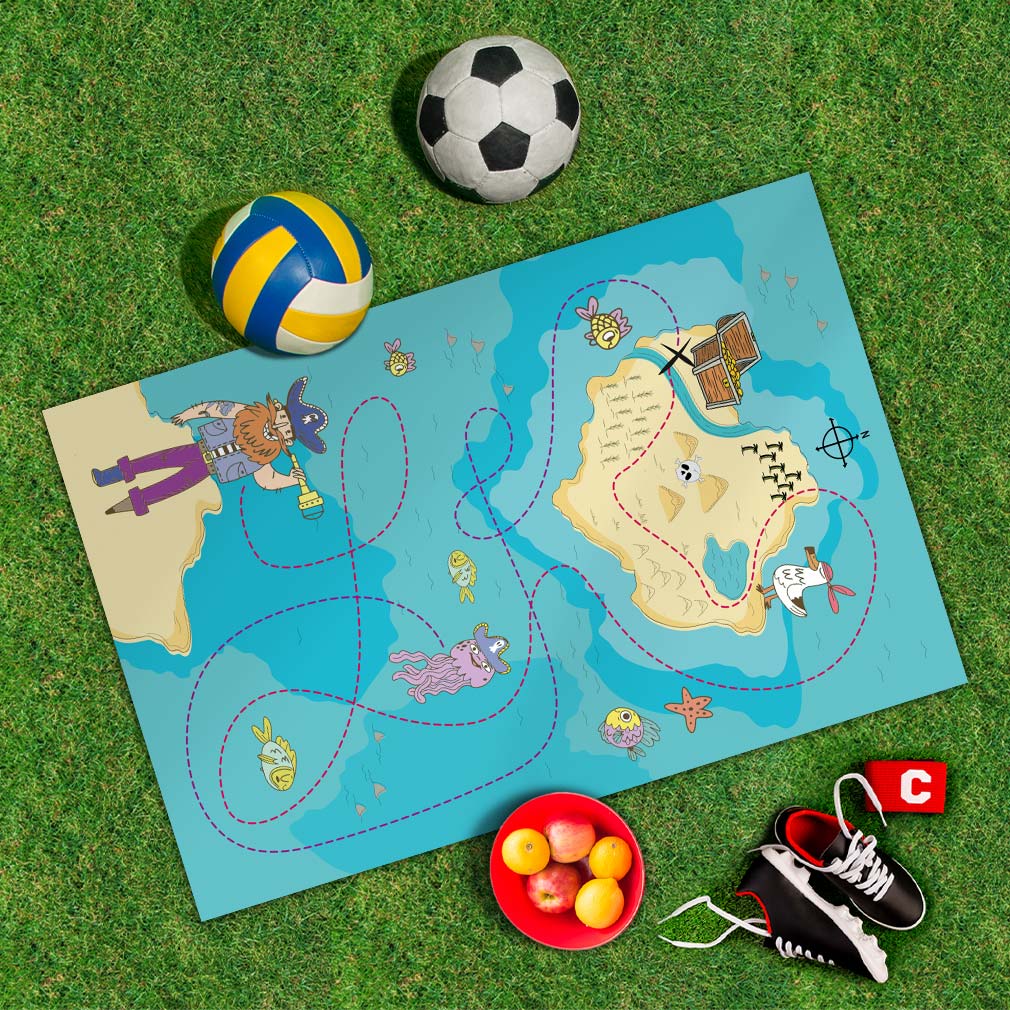 Spielplane Schatzkarte – wetterfest und abwischbar für drinnen und draußen – Ansicht 2