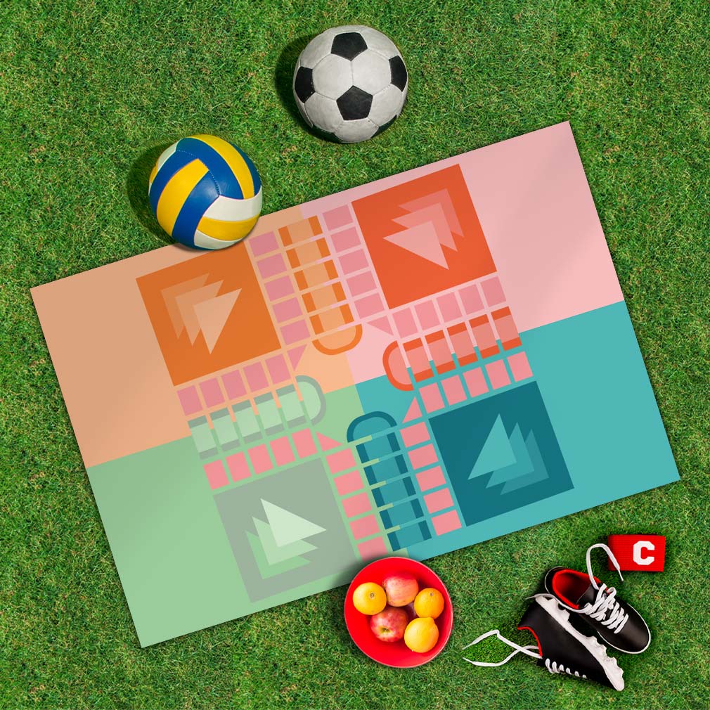Spielplane Spielbrett rosa – wetterfest und abwischbar für drinnen und draußen – Ansicht 2