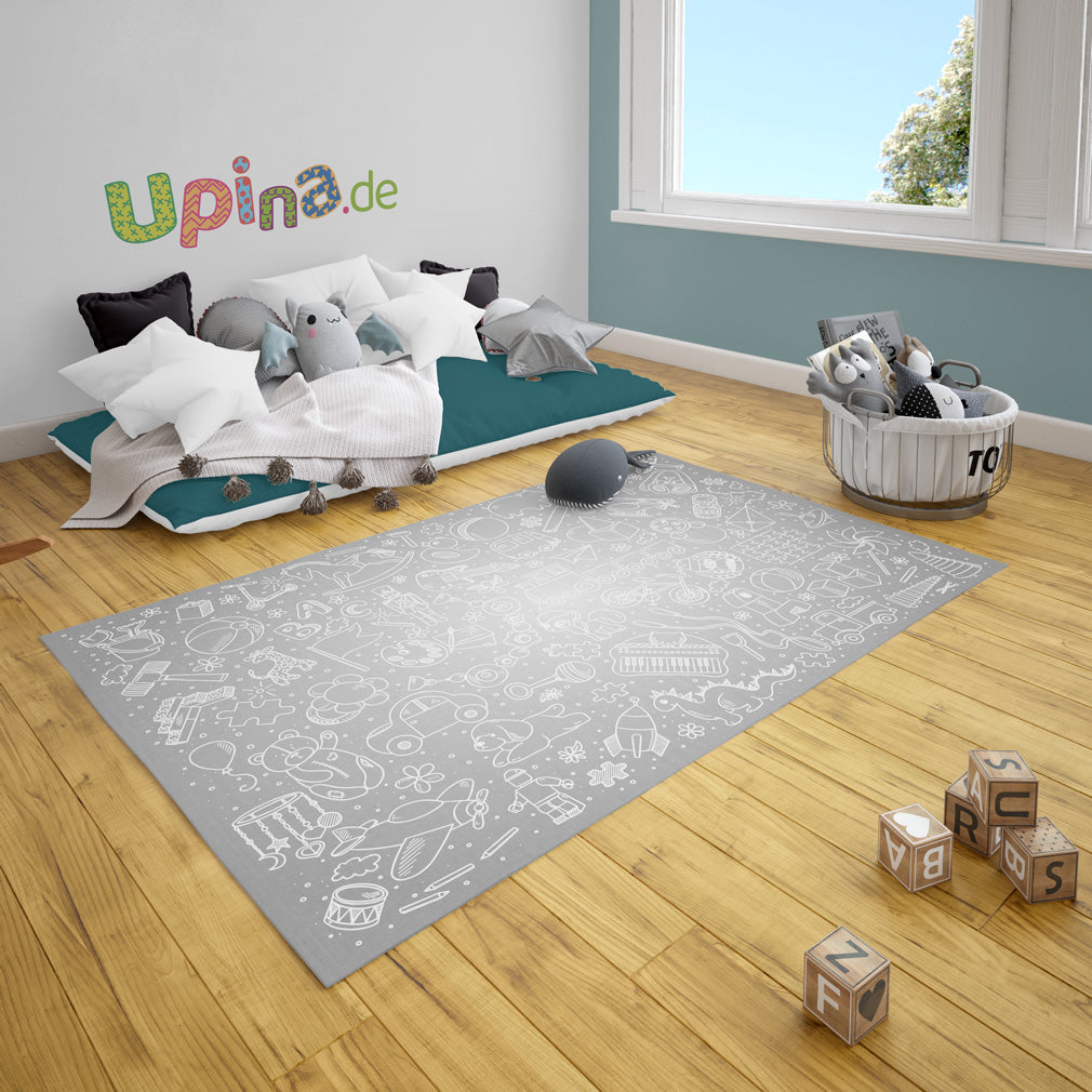 Teppich Spielzeug grau