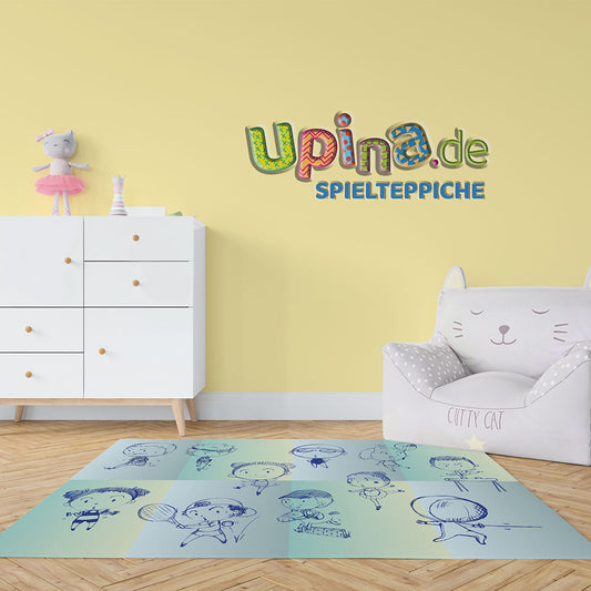 Teppich Sportarten blau