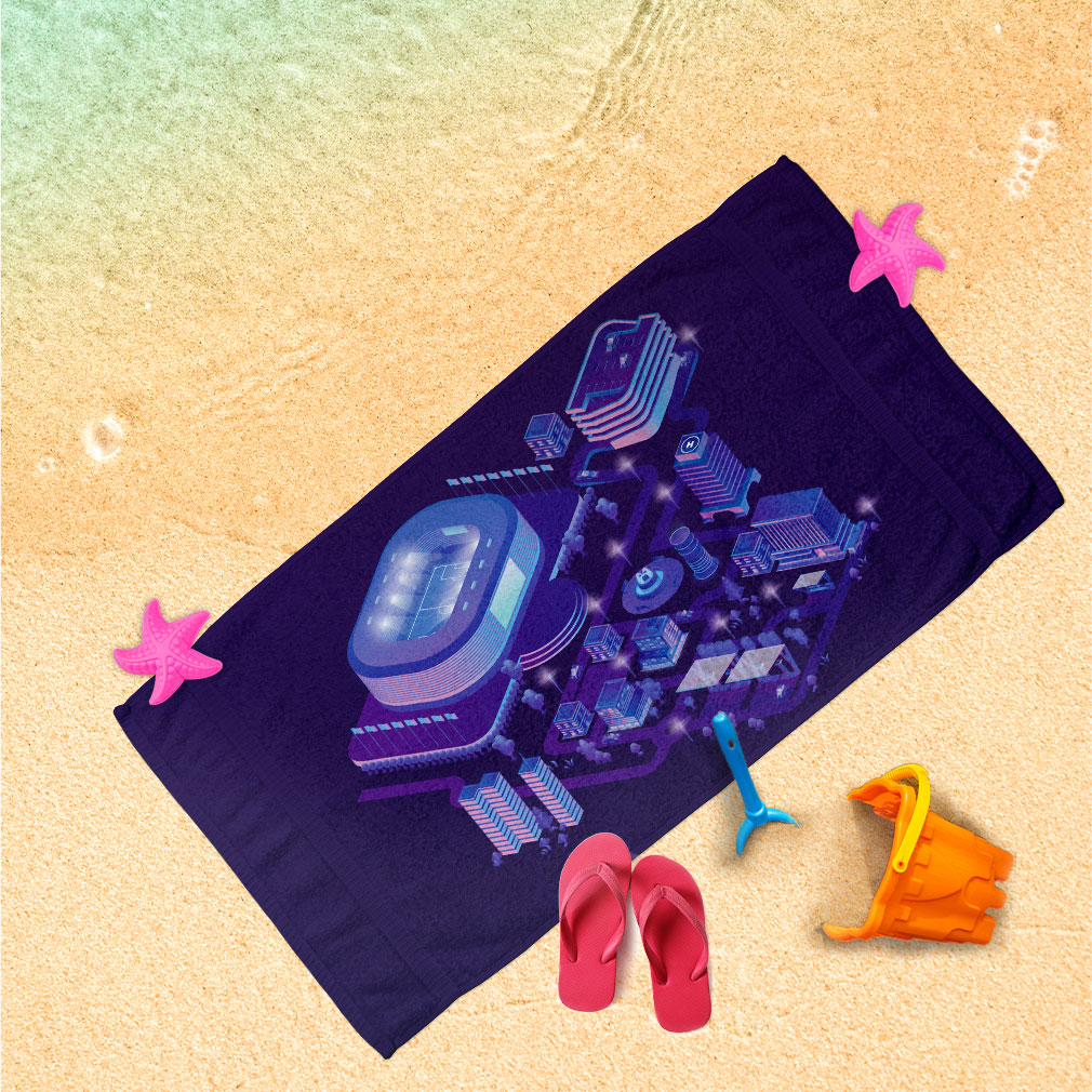 Handtuch Stadion ultraviolett