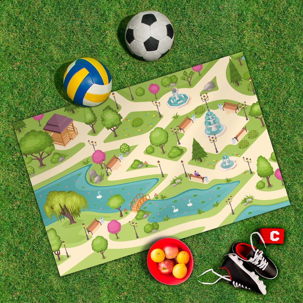 Spielplane Stadtpark – wetterfest und abwischbar für drinnen und draußen – Ansicht 2
