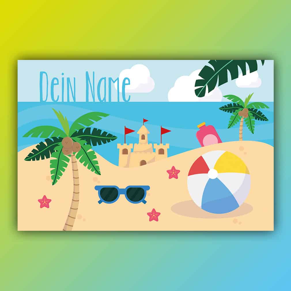 Strand personalisiert – individuell für Kinder gestaltet