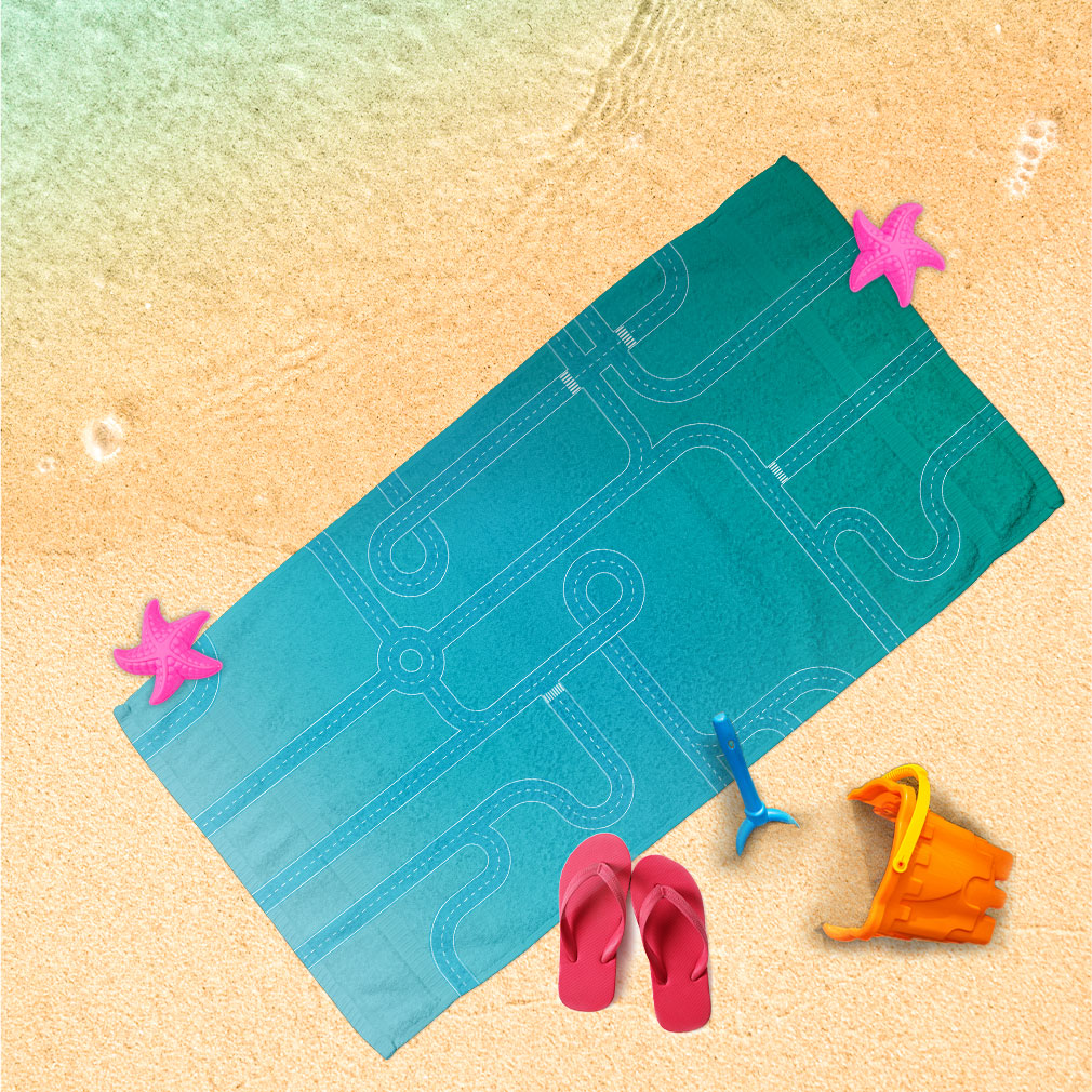 Handtuch Straßen blau