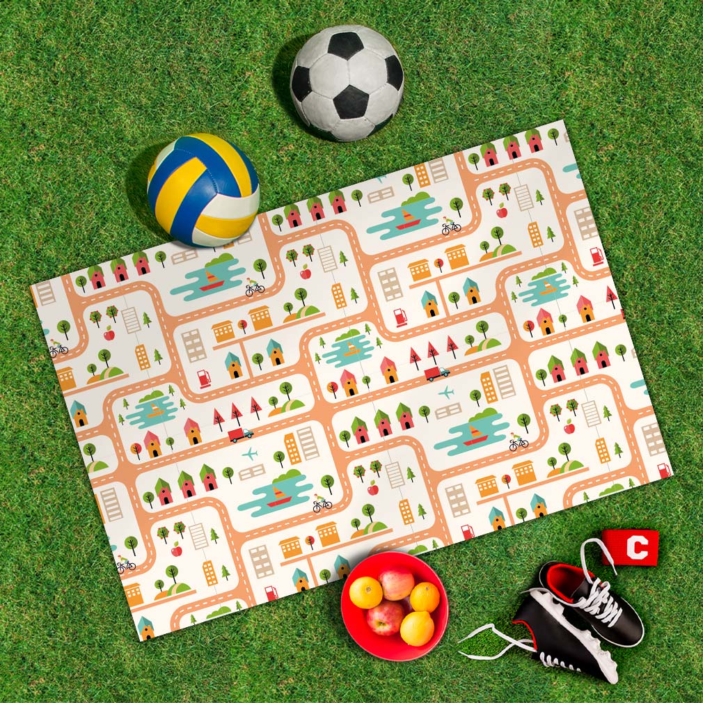 Spielplane Straßen bunt – wetterfest und abwischbar für drinnen und draußen – Ansicht 2