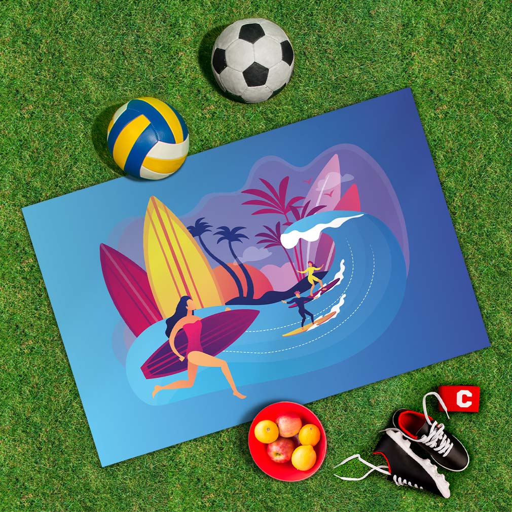Spielplane Surfing – wetterfest und abwischbar für drinnen und draußen – Ansicht 2