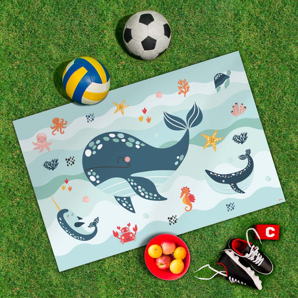 Spielplane Wal – wetterfest und abwischbar für drinnen und draußen – Ansicht 2