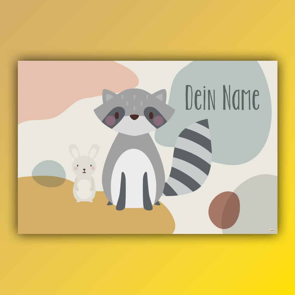 Waschbär personalisiert – individuell für Kinder gestaltet