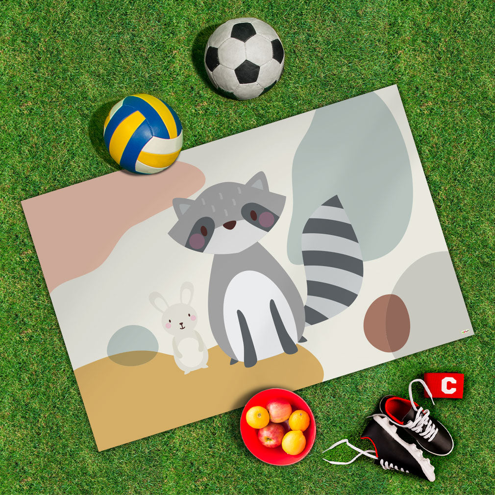 Spielplane Waschbär – wetterfest und abwischbar für drinnen und draußen – Ansicht 2