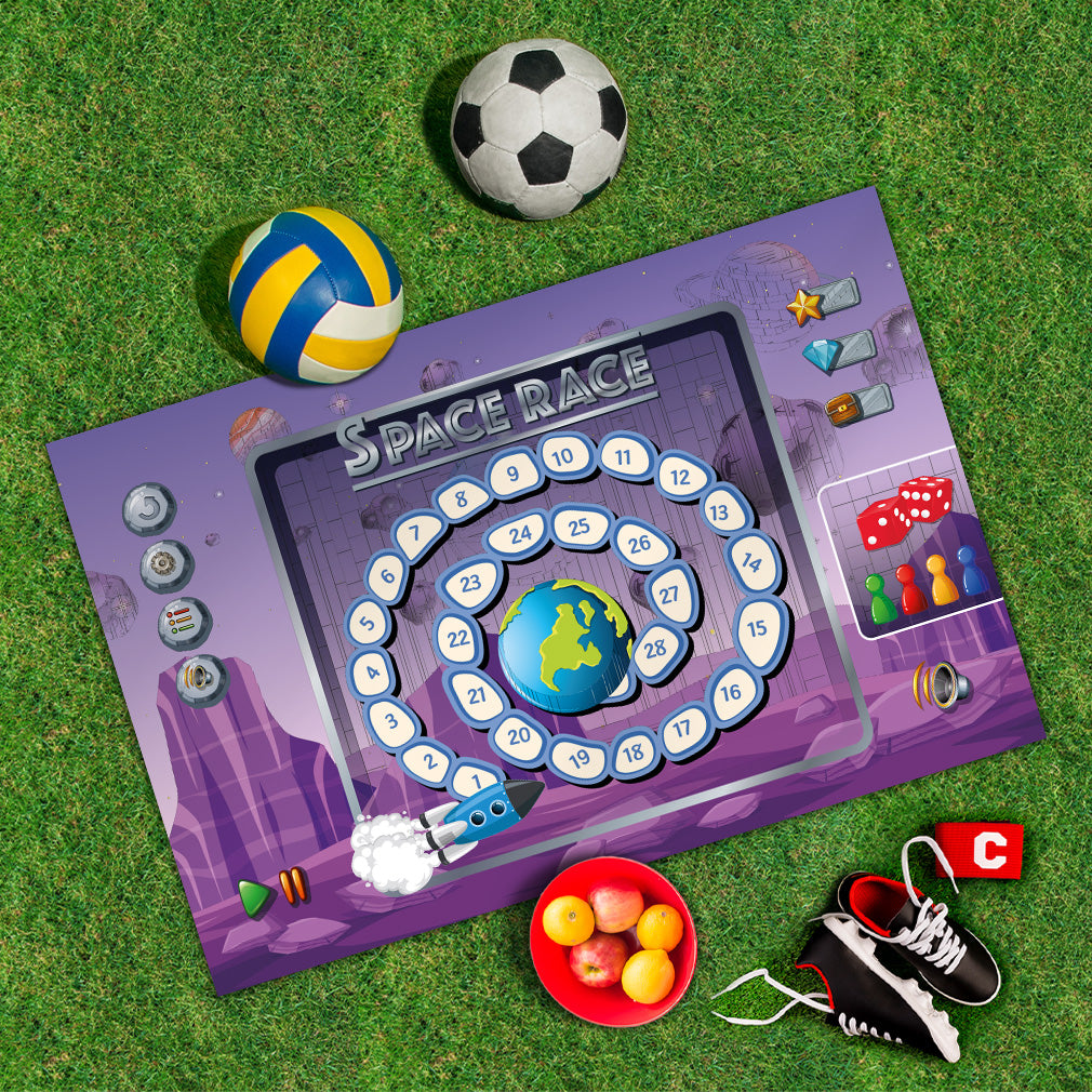 Spielplane Weltall-Spiel Zahlen – wetterfest und abwischbar für drinnen und draußen – Ansicht 2