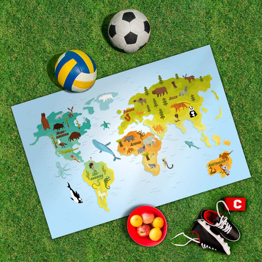 Spielplane Weltkarte Tiere