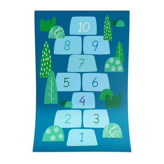 PVC-Spielboden Hopse-Spiel blau