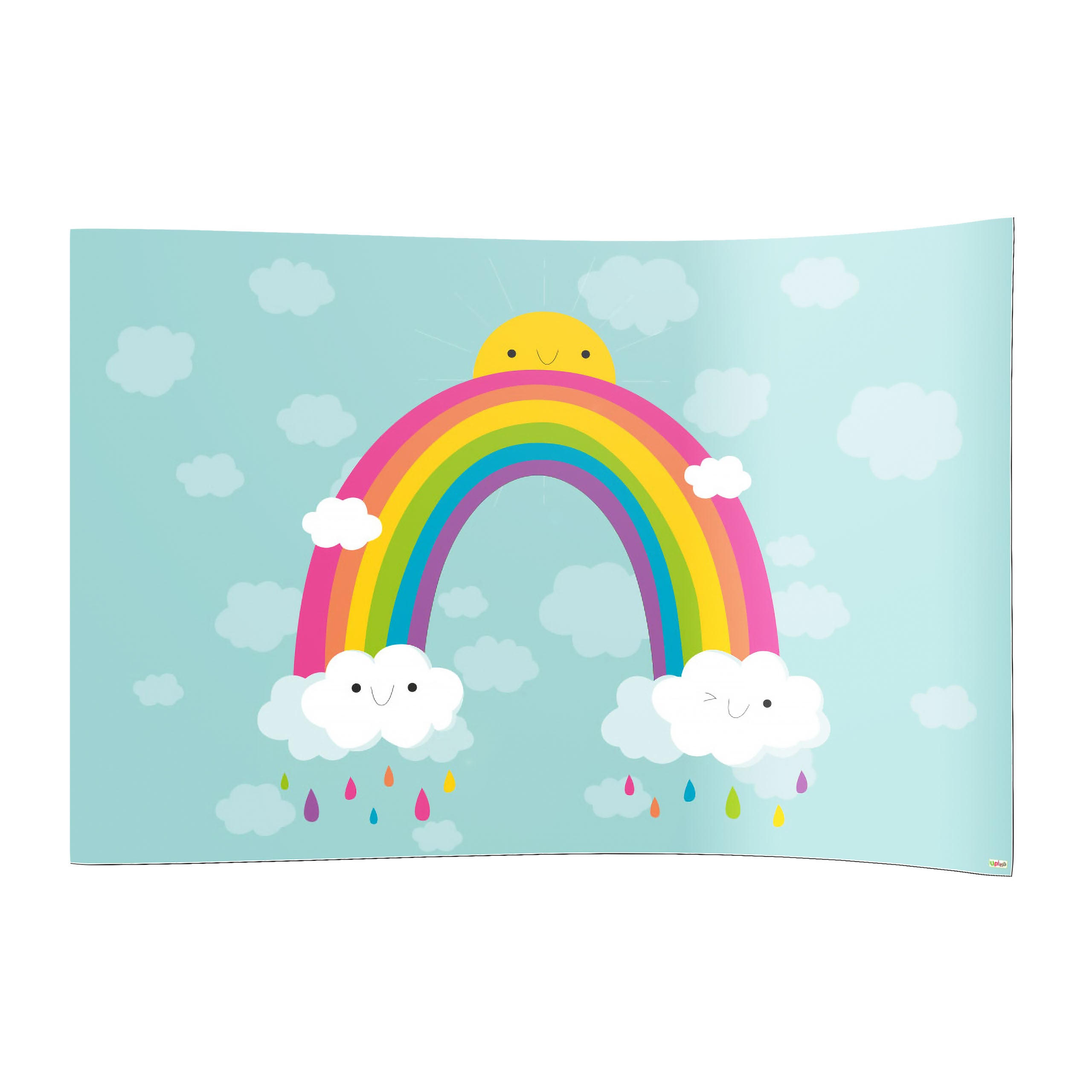 Spielboden Regenbogen Sonne Wolken – rutschfest und pflegeleicht für drinnen und draußen