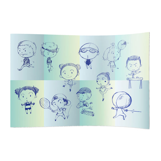 PVC-Spielboden Sportarten blau