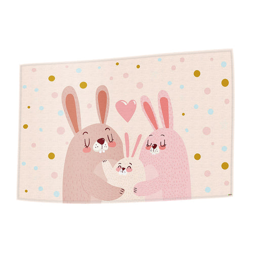 Kinderhandtuch Hase rosa – weich, saugstark und Öko-Tex-zertifiziert