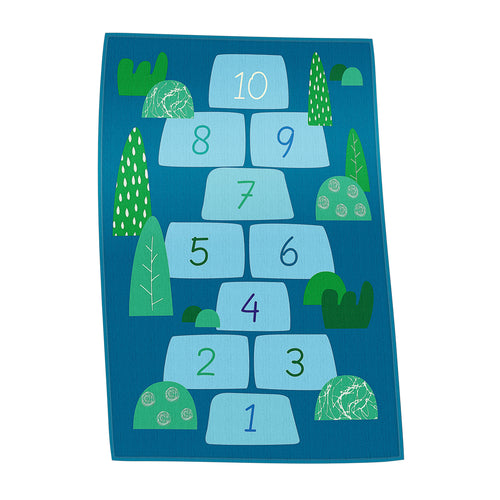 Kinderhandtuch Hopse-Spiel blau – weich, saugstark und Öko-Tex-zertifiziert
