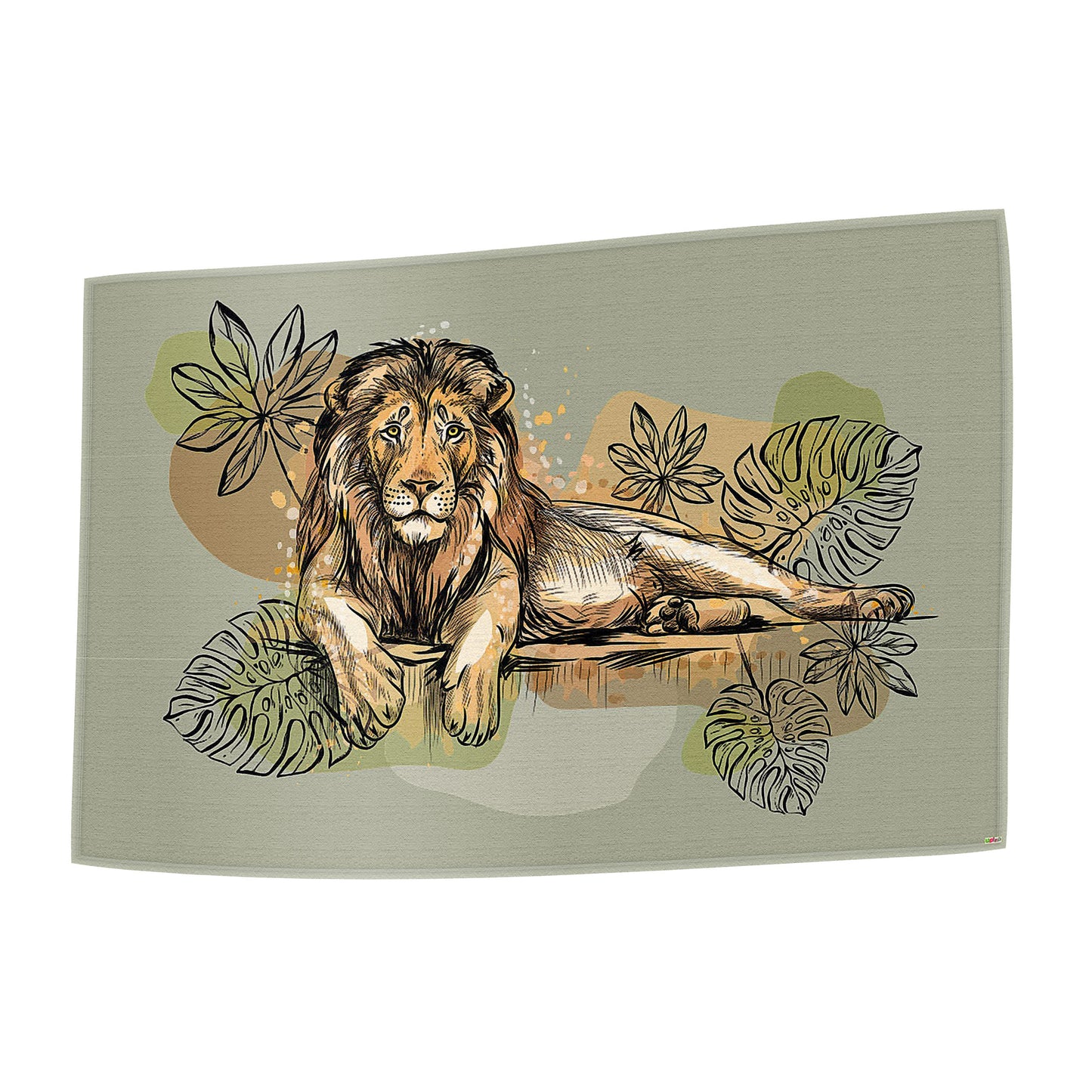 Handtuch Löwe gezeichnet