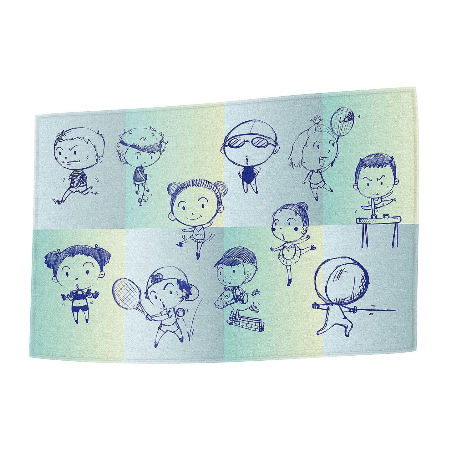 Handtuch Sportarten blau