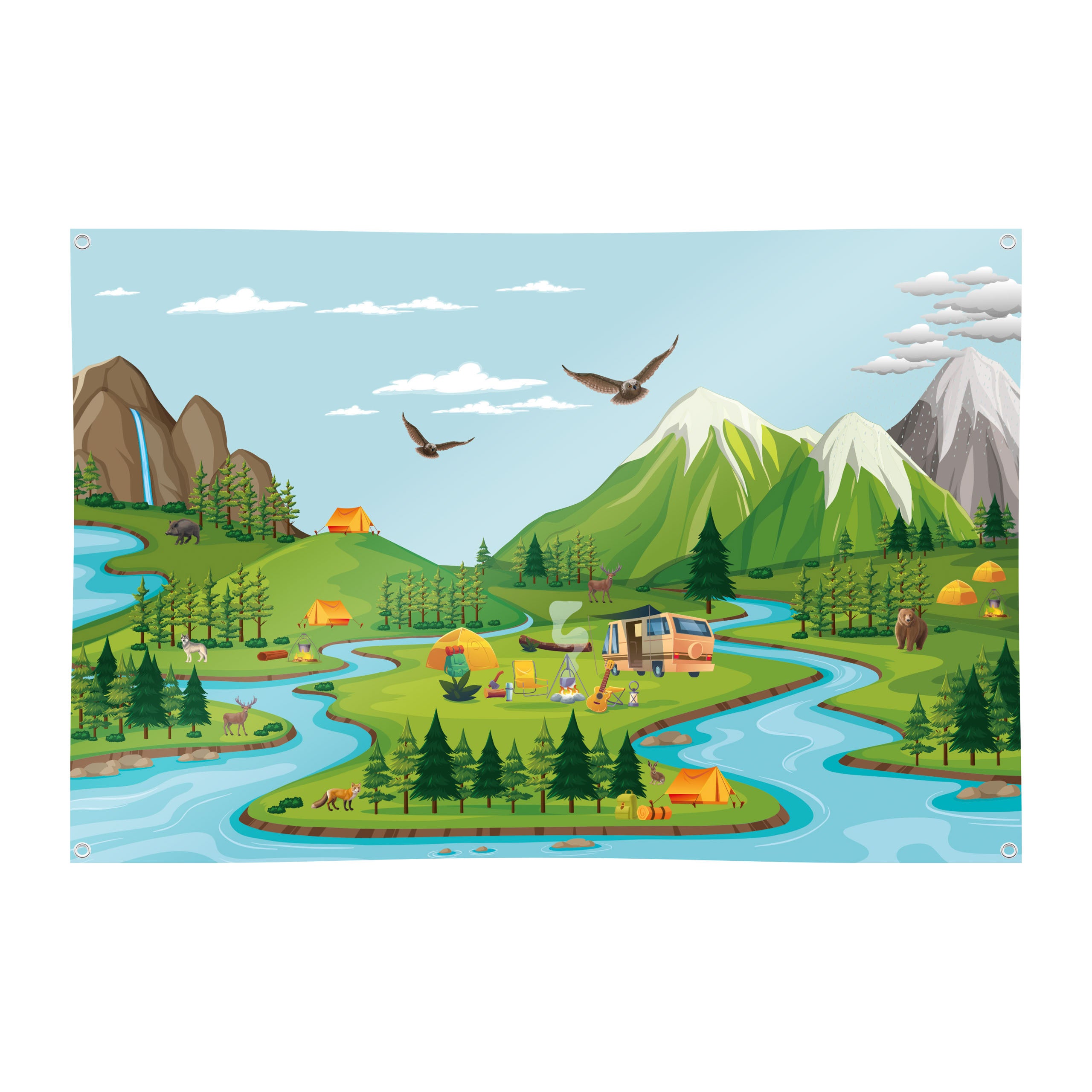 Spielplane Camping – wetterfest und abwischbar für drinnen und draußen
