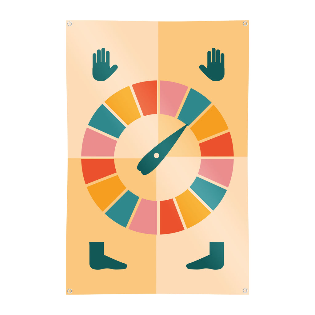 Spielplane Drehscheibe-Flaschendrehen – wetterfest und abwischbar für drinnen und draußen