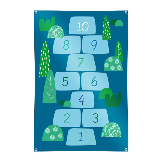 Spielplane Hopse-Spiel blau