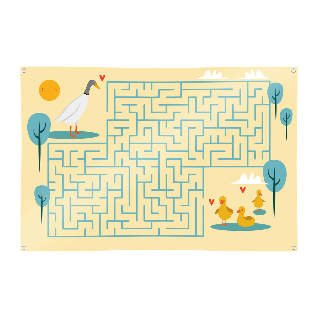 Spielplane Labyrinth Enten – wetterfest und abwischbar für drinnen und draußen
