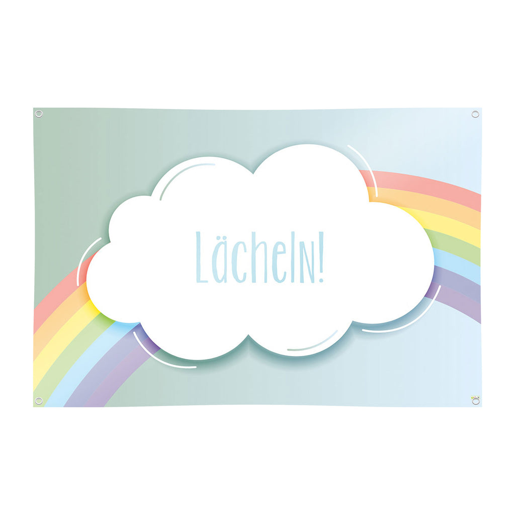 Spielplane Wolke Regenbogen – wetterfest und abwischbar für drinnen und draußen