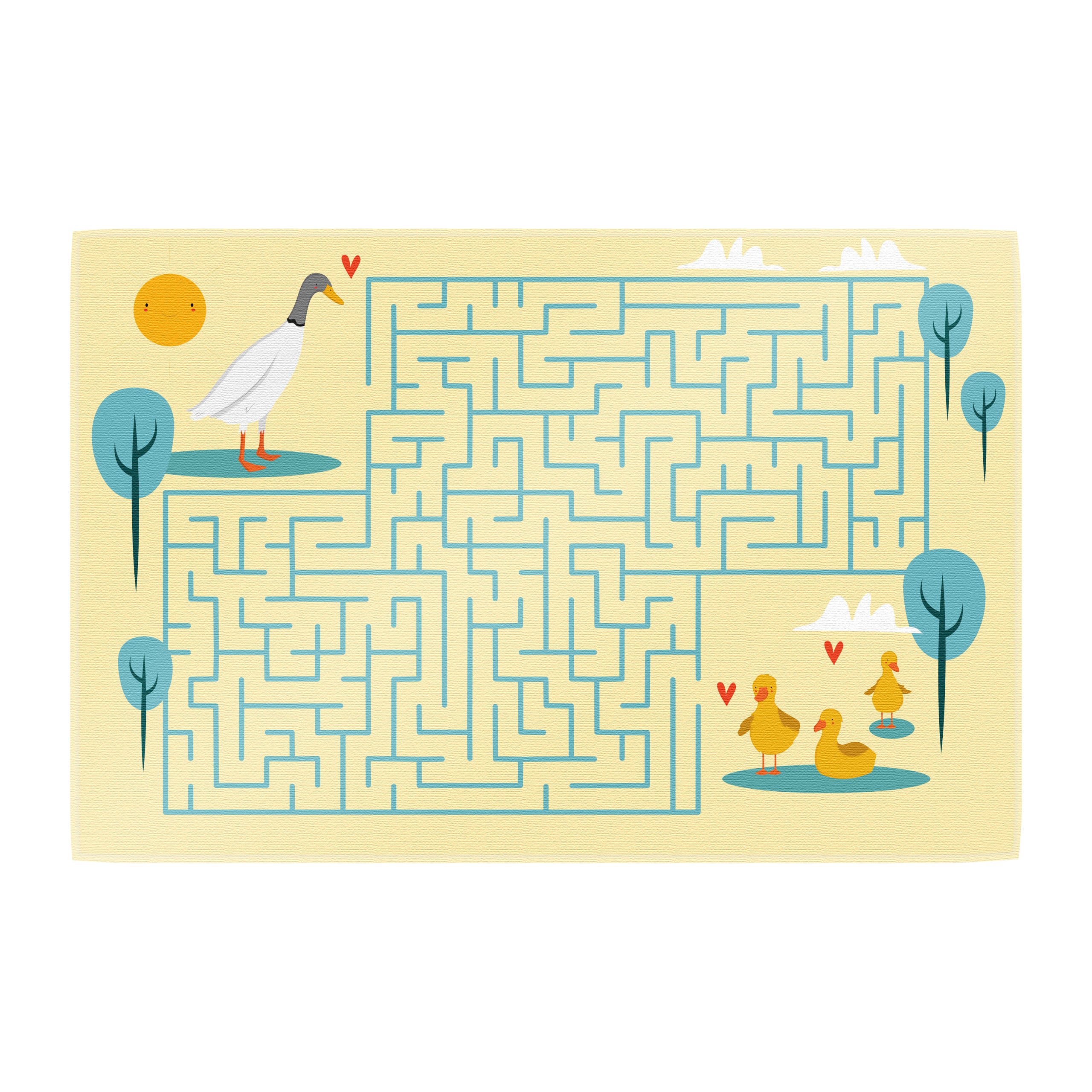 Spielteppich Labyrinth Enten fürs Kinderzimmer – rutschfest und waschbar