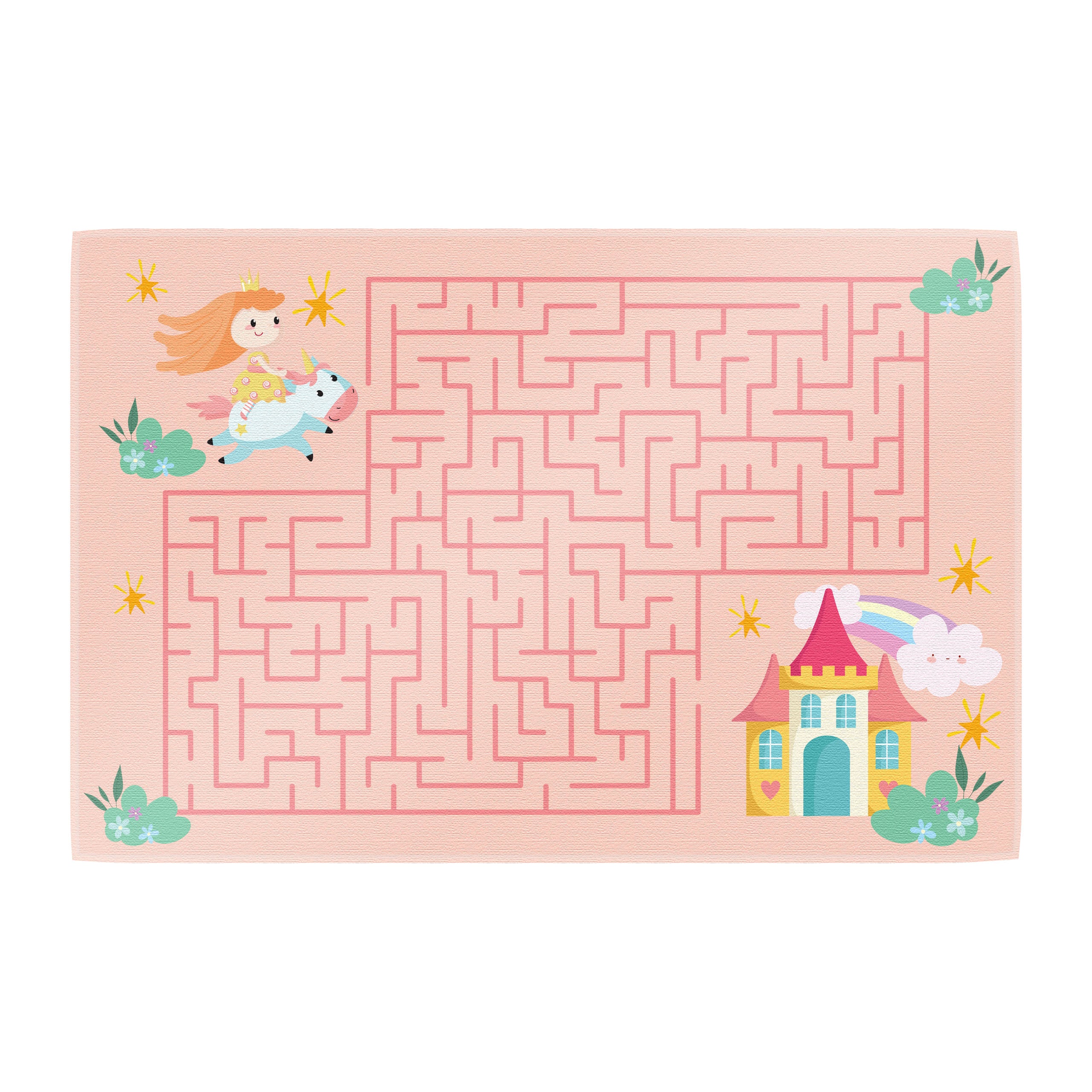 Spielteppich Labyrinth Prinzessin fürs Kinderzimmer – rutschfest und waschbar