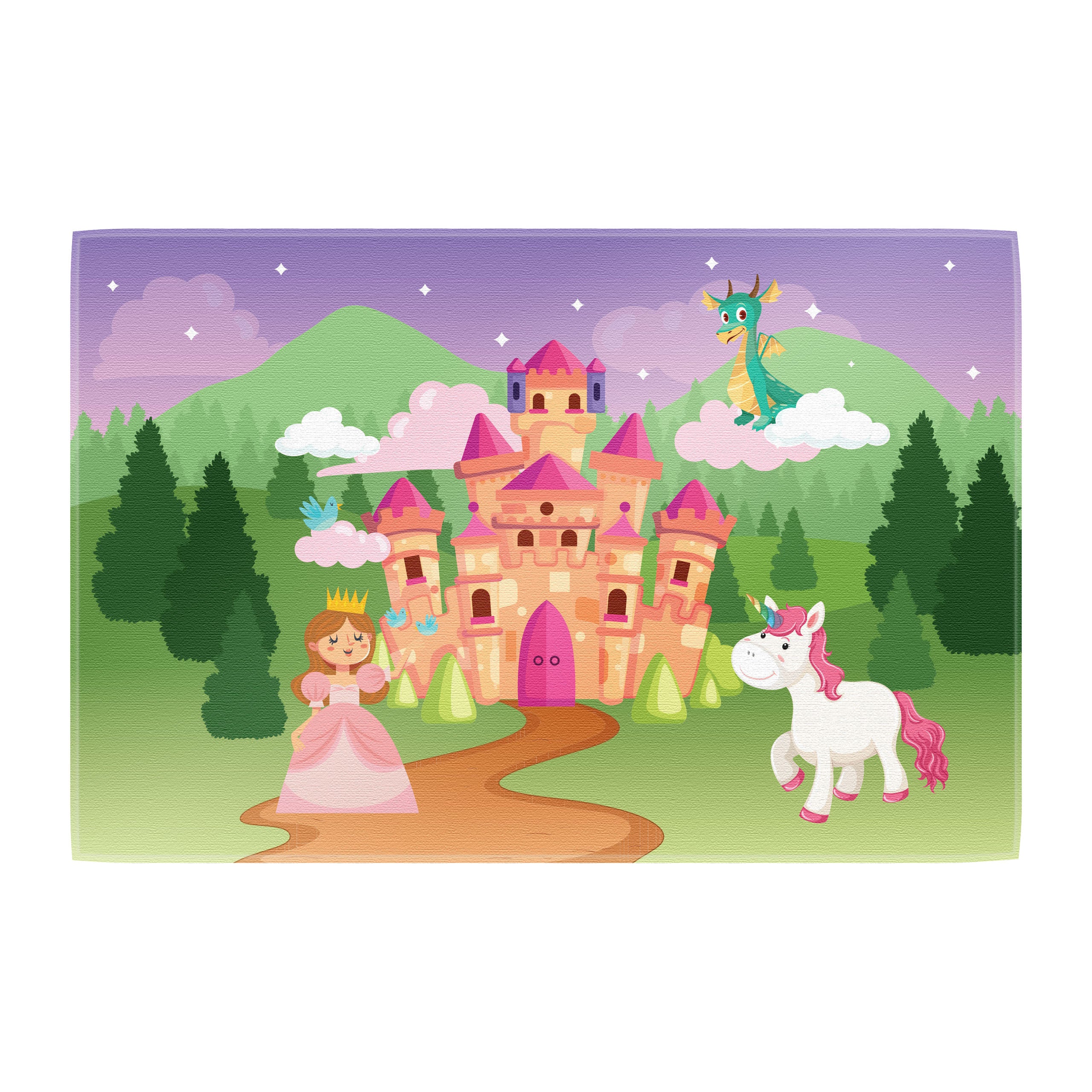 Spielteppich Prinzessinnenschloss fürs Kinderzimmer – rutschfest und waschbar
