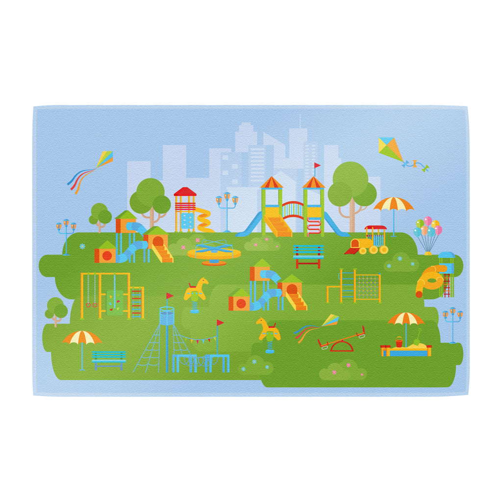 Spielteppich Spielplatz fürs Kinderzimmer – rutschfest und waschbar