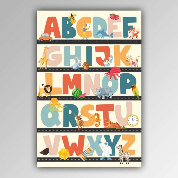 Spielteppich AC-Alphabet - Spielhandtuch ABC-Alphabet Motiv - upina.de - ABC-Teppich