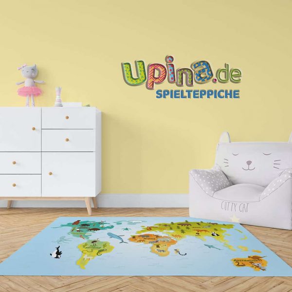 Weltkarte Tiere - upina.de