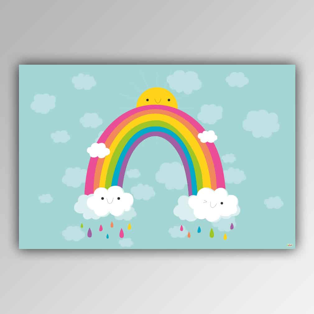 Spielhandtuch Regenbogen-Sonne-Wolken-Motiv - upina.de