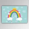 Regenbogen-Teppich - Spielteppich Regenbogen-Sonne-Wolken - Kinderteppiche Regenbogen
